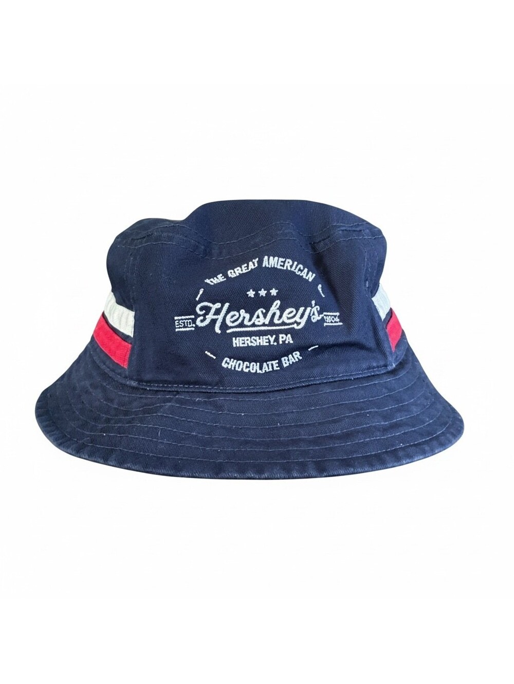 Hershey's Great American Chocolate Bar Bucket Hat Navy Red White OSFM